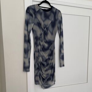 Zara Long Sleeve Mesh Mini Dress